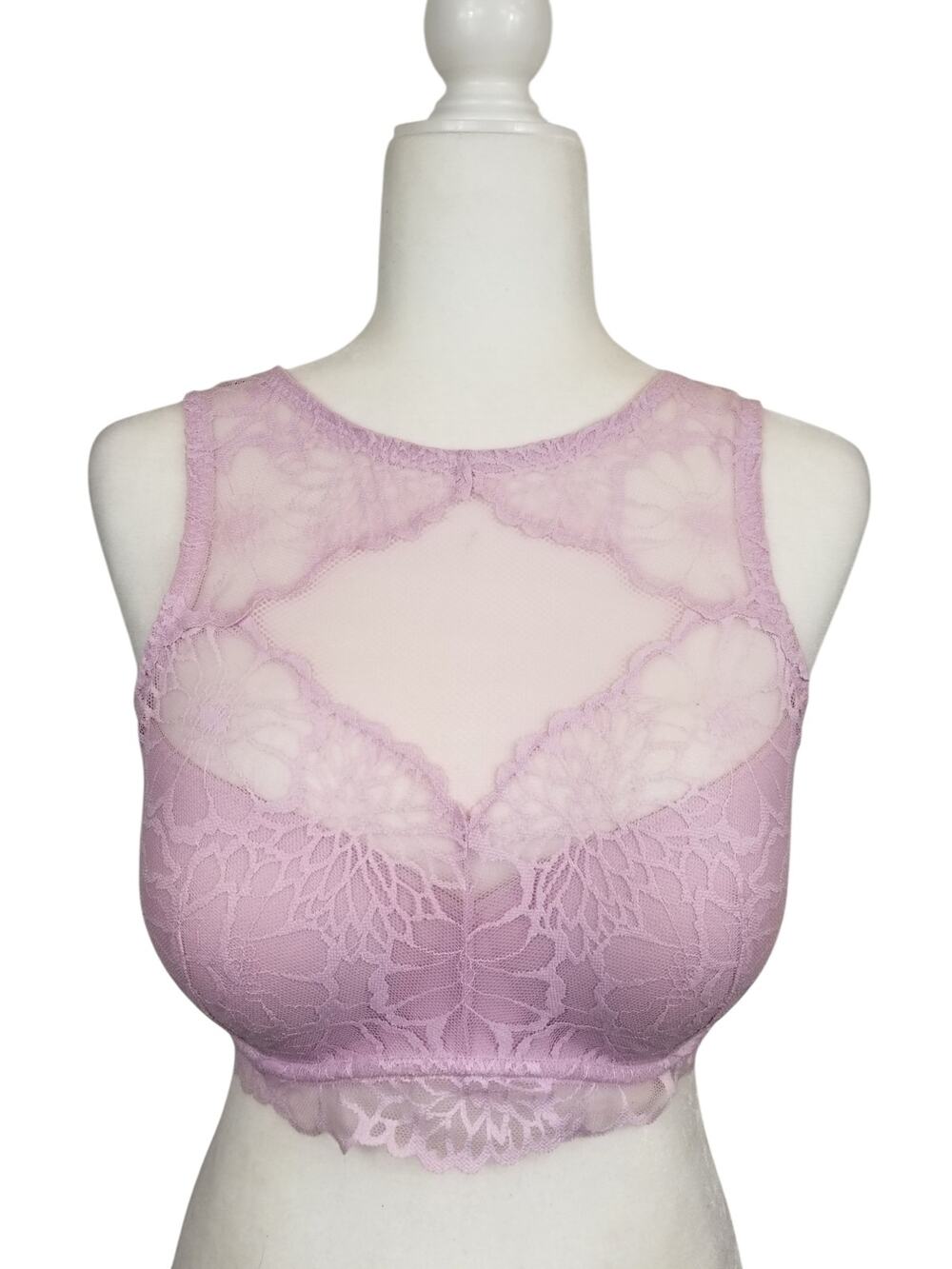 PINK Victoria's Secret Pink High Neck Lace Bralette Size M DD